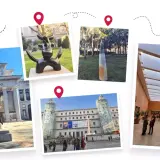 Wspomnienia z wizyty w muzeum w Madrycie: imponująca fasada Prado, rzeźby w ogrodzie i wnętrza pełne sztuki.